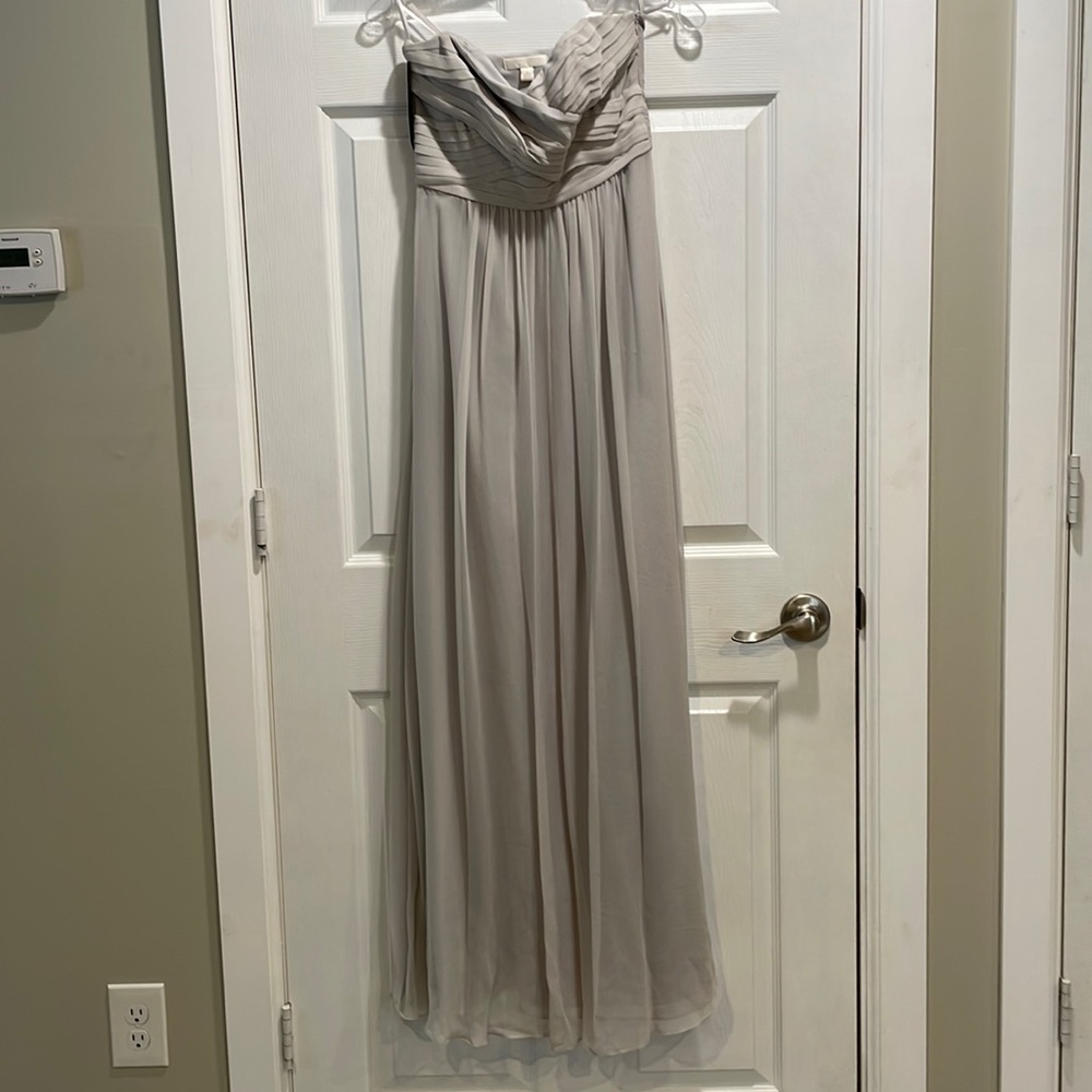 Ann Taylor silver light grey ball gown formal dress size 0